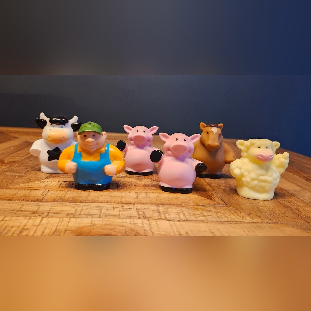 Tomy Ertl John Deere 6 Animals Replacement Figures Farmer Horse Pig Sheep Cow.